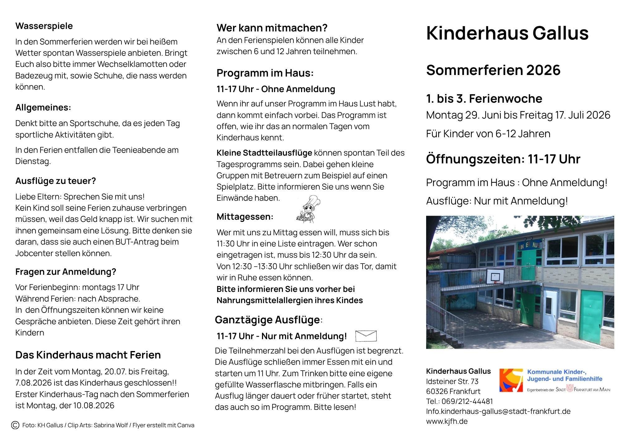 Ferienspielprogramm Außen